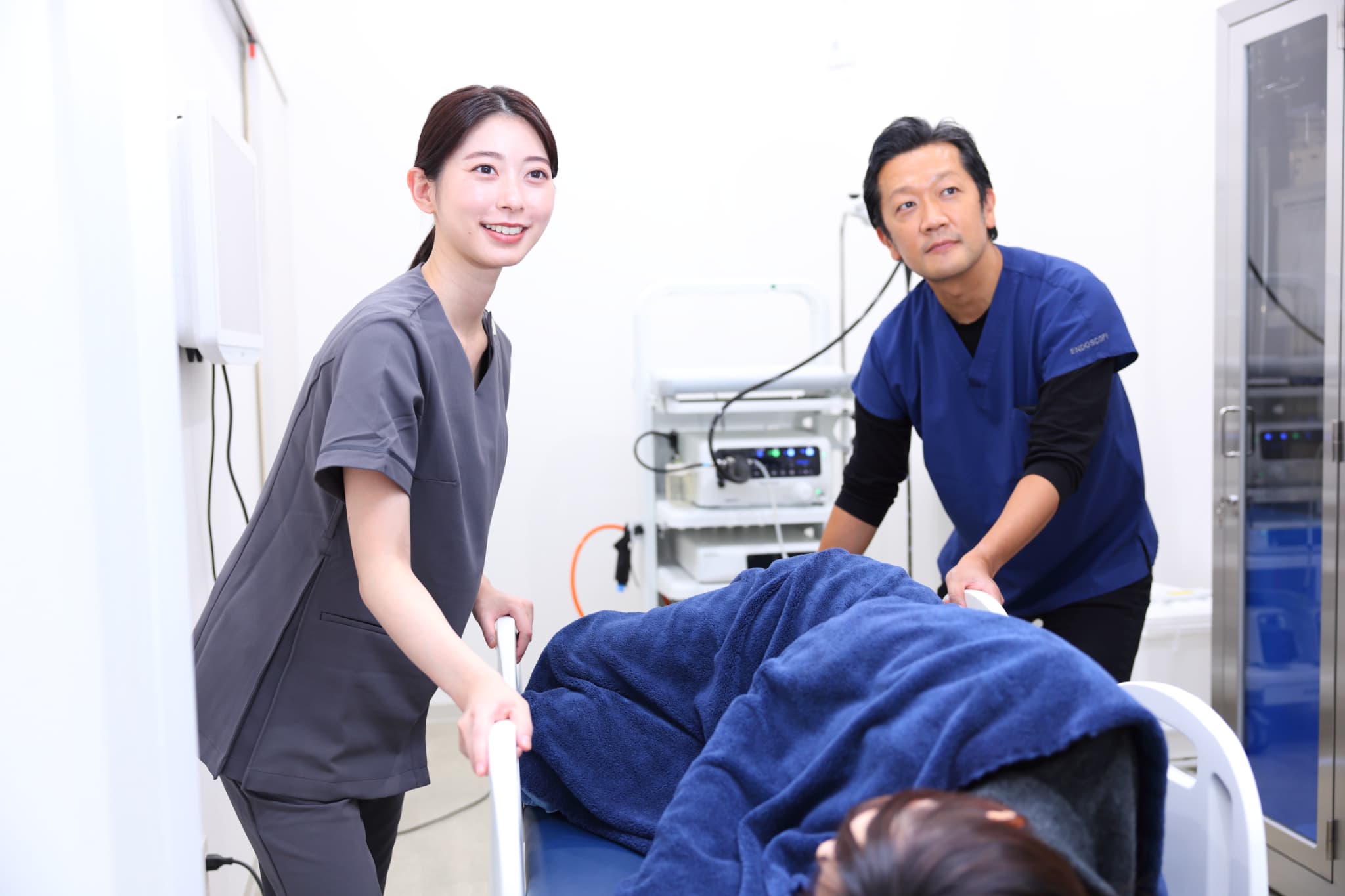 ストレッチャーのままリカバリー室へ移動